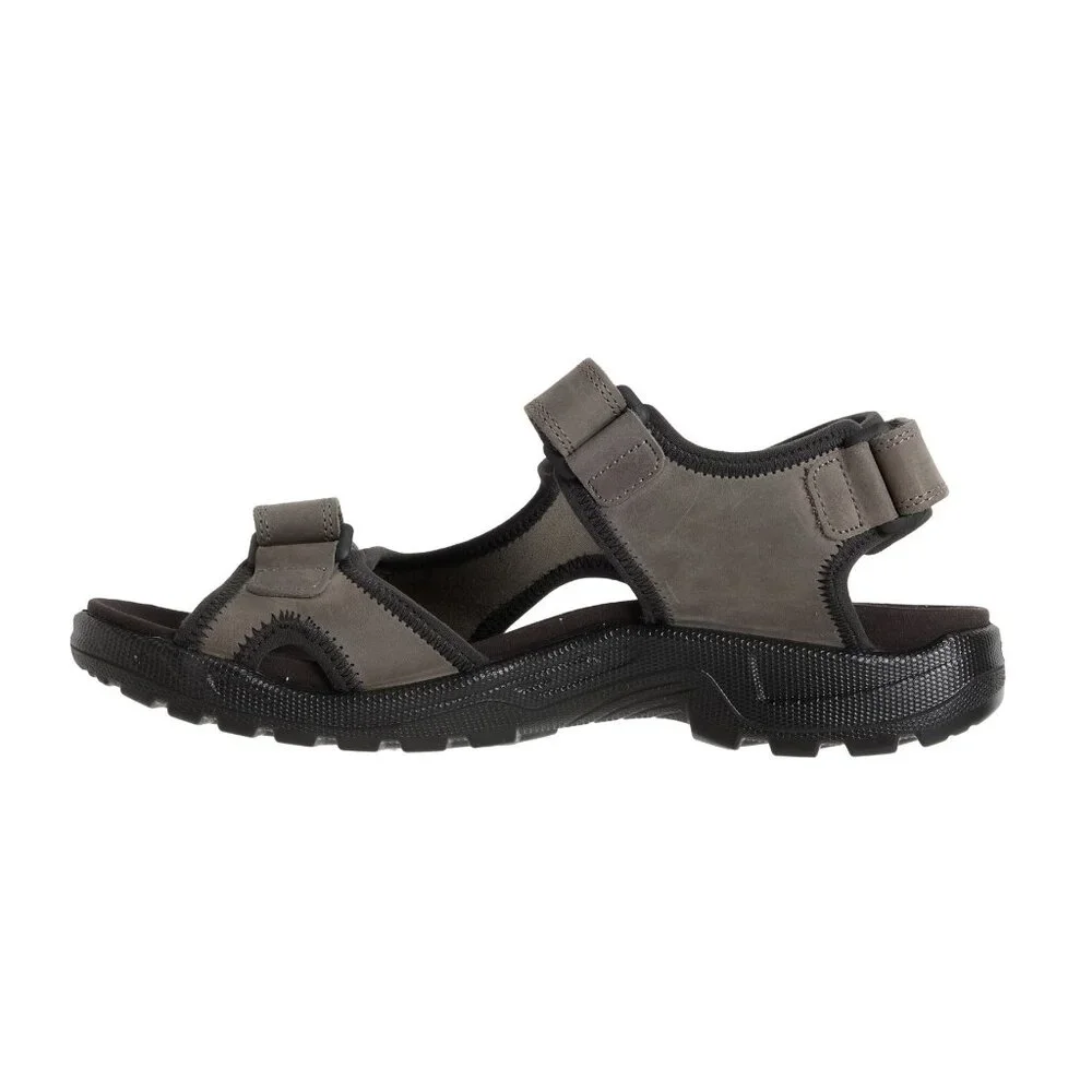 Ecco Men's Onroads Sandal 3 Leather Quick Fasten Straps Fluidform Grey Steel